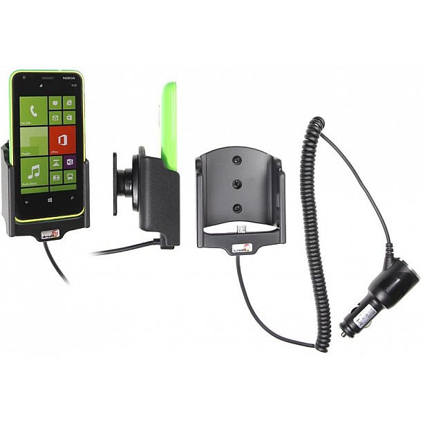 Brodit houder - Nokia Lumia 620 Actieve houder met 12/24V lader. Let op: Uitlopend artikel, Kan niet retour!