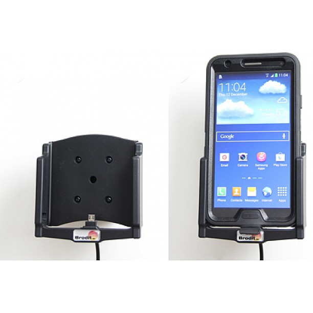 Brodit houder - Samsung Galaxy Note 3 SM-N9005 Actieve houder met 12/24V lader. Otterbox Defender Series