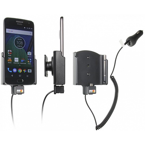Brodit houder - Motorola Moto G5 Plus Actieve houder met 12/24V lader Brodit houder - Motorola Moto G5 Plus Actieve houder met 12/24V lader