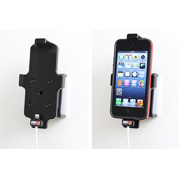 Brodit houder - Apple iPhone 5 / SE Passieve houder. Originele Apple kabel / with skin Brodit houder - Apple iPhone 5 / SE Passieve houder. Originele Apple kabel / with skin