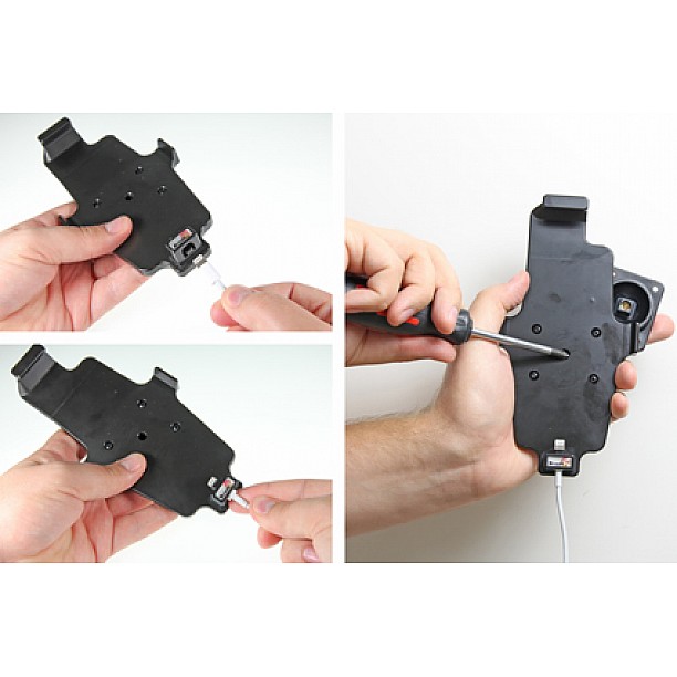Brodit houder - Apple iPhone 6 / 6S / 7 Plus Passieve houder. Originele Apple lightning naar USB kabel (met skin) Brodit houder - Apple iPhone 6 / 6S / 7 Plus Passieve houder. Originele Apple lightning naar USB kabel (met skin)