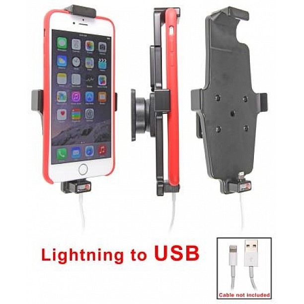 Brodit houder - Apple iPhone 6 / 6S / 7 Plus Passieve houder. Originele Apple lightning naar USB kabel (met skin) Brodit houder - Apple iPhone 6 / 6S / 7 Plus Passieve houder. Originele Apple lightning naar USB kabel (met skin)