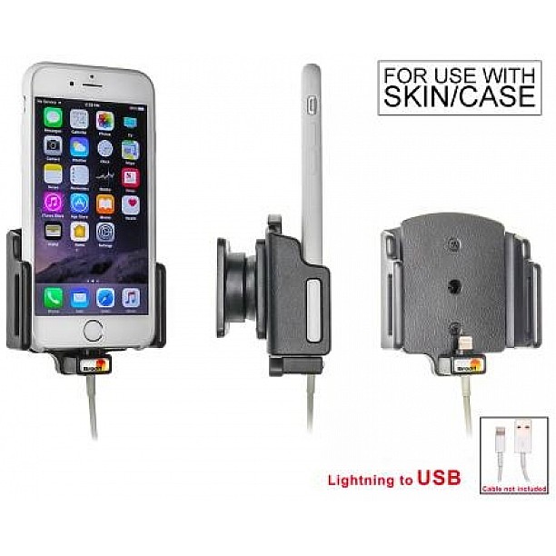 Brodit houder - Apple iPhone 6 Passieve verstelbare houder. Originele Apple lightning naar USB kabel /slim (met skin