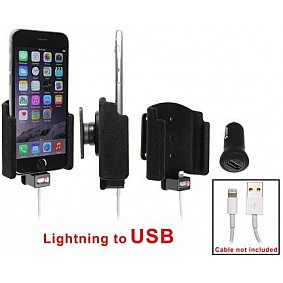 Brodit houder - Apple iPhone 6 Passieve houder. Voor Apple lightning kabel naar USB met Griffin USB 12/24V plug (Ges