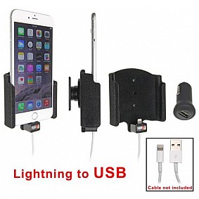 Brodit houder - Apple iPhone 6 Plus Passieve houder. Voor Apple lightning kabel naar USB met Griffin USB 12/24V plug