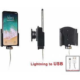 Brodit houder - Apple iPhone X / Xs Passieve houder. Voor originele Apple lightning naar USB kabel (Gestoffeerd)