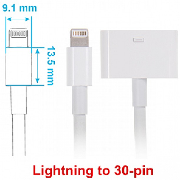 Brodit houder - Apple iPhone 6 / 6S / 7 / 8 / SE 2e Passieve houder. Originele lightning naar 30-pin adapter kabel