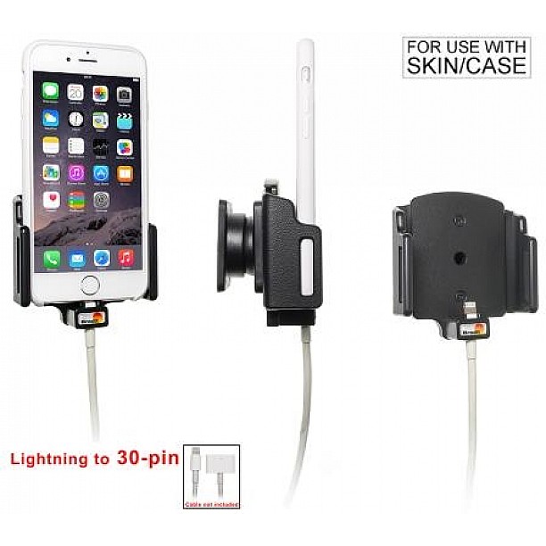 Brodit houder - Apple iPhone 6 / 6S / 7 / 8 / X / Xs Passieve verstelbare houder. lightning naar 30pin adapter