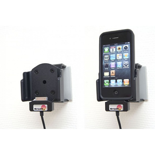 Brodit houder - Apple iPhone 4/4S Actieve verstelbare houder met 12V USB plug