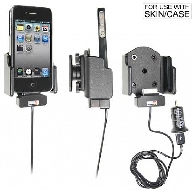 Brodit houder - Apple iPhone 4/4S Actieve verstelbare houder met 12V USB plug