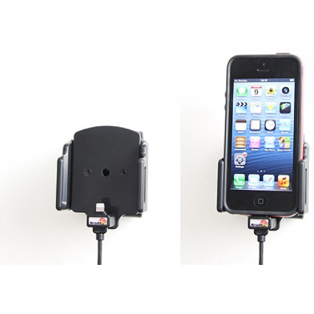 Brodit houder - Apple iPhone 5 / 5S / SE Actieve verstelbare houder met 12V USB plug