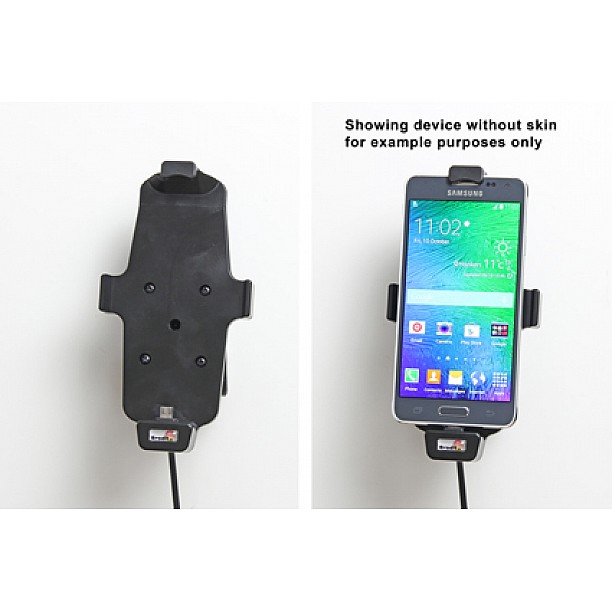 Brodit houder - Samsung Galaxy Alpha Actieve houder met hoes en 12V USB plug