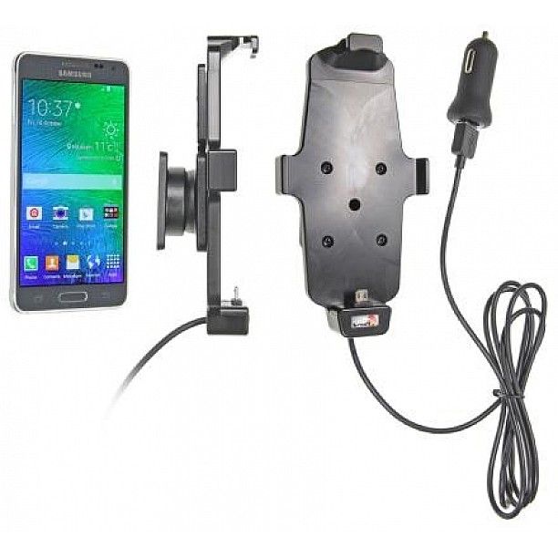 Brodit houder - Samsung Galaxy Alpha Actieve houder met hoes en 12V USB plug Brodit houder - Samsung Galaxy Alpha Actieve houder met hoes en 12V USB plug