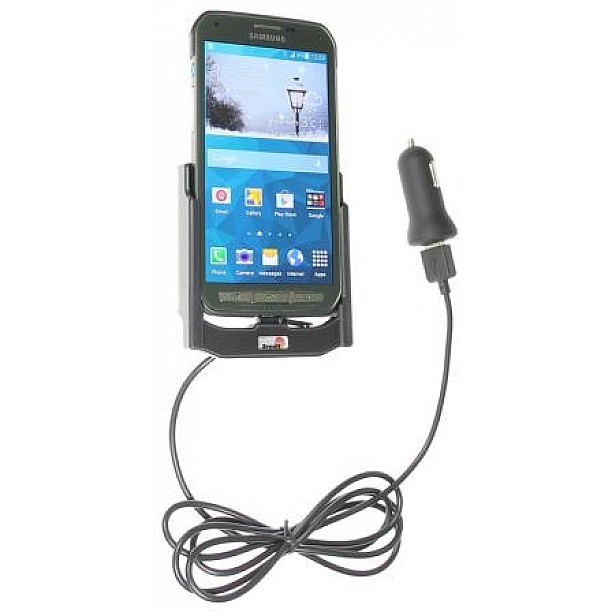 Brodit houder - Samsung Galaxy S5 Actieve houder met 12V USB plug Brodit houder - Samsung Galaxy S5 Actieve houder met 12V USB plug
