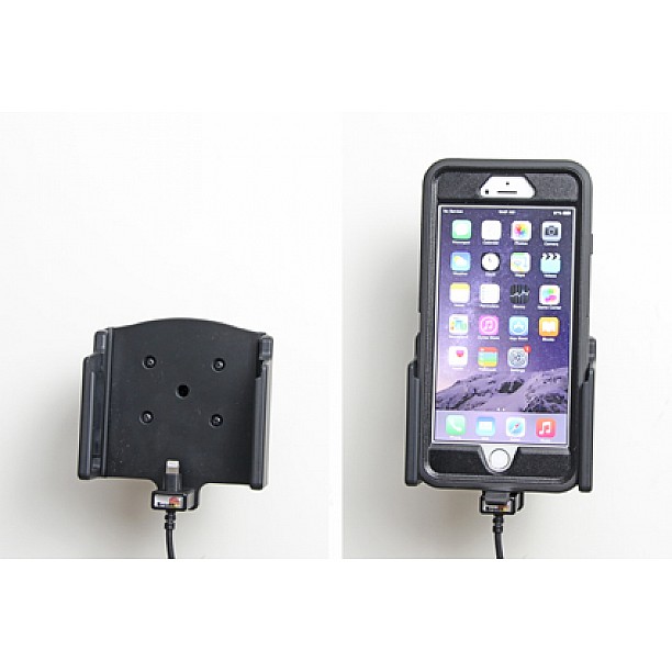 Brodit houder - Apple iPhone 6 Plus Actieve houder met 12V USB plug. Otterbox defender hoes,