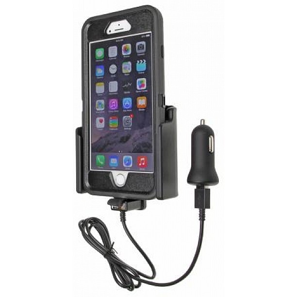 Brodit houder - Apple iPhone 6 Plus Actieve houder met 12V USB plug. Otterbox defender hoes,