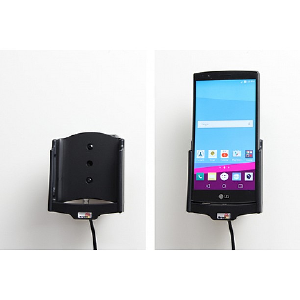 Brodit houder - LG G4 Actieve houder met 12V USB plug niet voor toestellen met lederen backcover