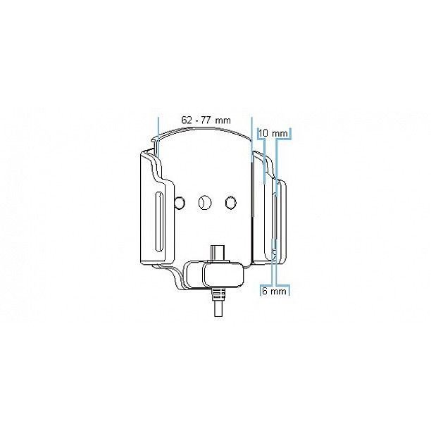 Brodit houder - Universele houder USB-C met 12V USB plug 62-77mm / 6-10 mm Brodit houder - Universele houder USB-C met 12V USB plug 62-77mm / 6-10 mm