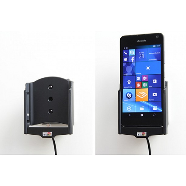 Brodit houder - Microsoft Lumia 650 Actieve houder met 12V USB plug Brodit houder - Microsoft Lumia 650 Actieve houder met 12V USB plug