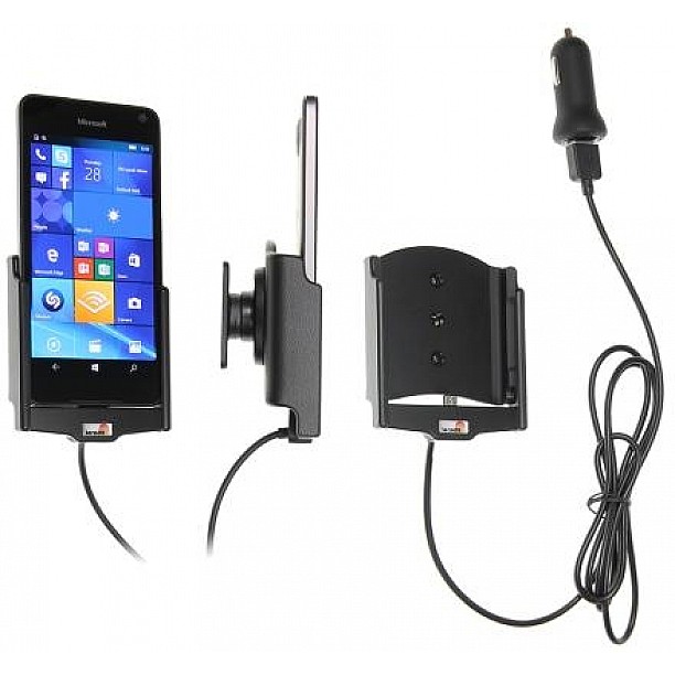 Brodit houder - Microsoft Lumia 650 Actieve houder met 12V USB plug Brodit houder - Microsoft Lumia 650 Actieve houder met 12V USB plug