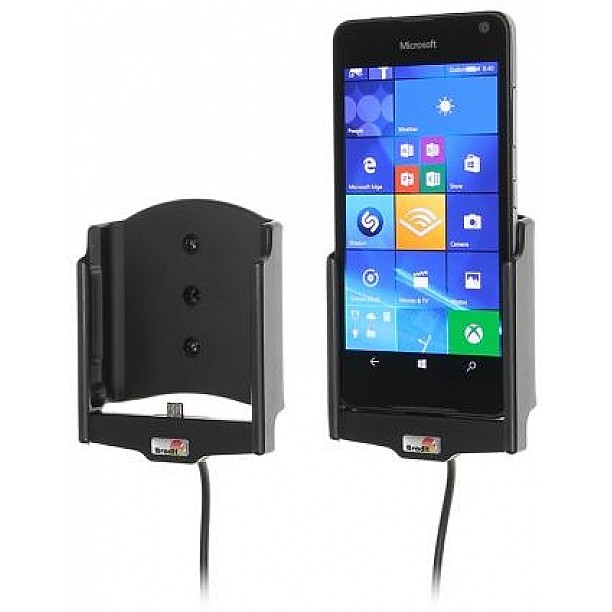 Brodit houder - Microsoft Lumia 650 Actieve houder met 12V USB plug Brodit houder - Microsoft Lumia 650 Actieve houder met 12V USB plug