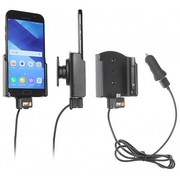Brodit houder - Samsung Galaxy A5 2017 Actieve houder met 12V USB plug Brodit houder - Samsung Galaxy A5 2017 Actieve houder met 12V USB plug