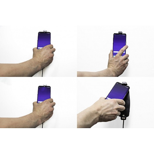 Brodit houder - Samsung Galaxy S8+ / S9+ / S10+ Actieve houder met 12V USB plug. Met hoes Brodit houder - Samsung Galaxy S8+ / S9+ / S10+ Actieve houder met 12V USB plug. Met hoes