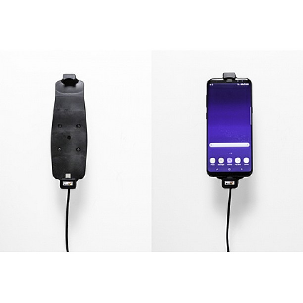 Brodit houder - Samsung Galaxy S8+ / S9+ / S10+ Actieve houder met 12V USB plug. Met hoes