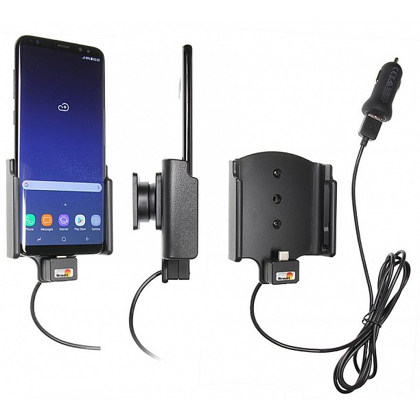 Brodit houder - Samsung Galaxy S8 Plus Actieve houder met 12V USB plug Brodit houder - Samsung Galaxy S8 Plus Actieve houder met 12V USB plug