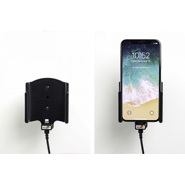 Brodit houder - Apple iPhone X / Xs Actieve houder met 12V USB plug Brodit houder - Apple iPhone X / Xs Actieve houder met 12V USB plug