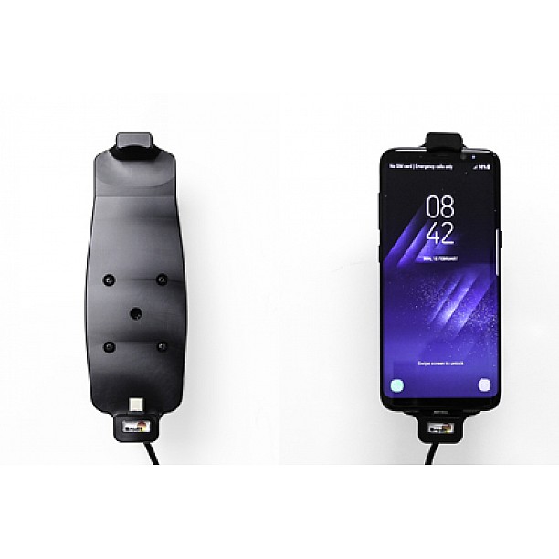 Brodit houder - Samsung Galaxy S8 / S9 / S10 houder met hoes met vaste voeding Brodit houder - Samsung Galaxy S8 / S9 / S10 houder met hoes met vaste voeding
