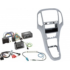 2-DIN with pocket + radio adapter kit Astra 20009-2016 Kleur Platina Zilver