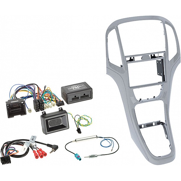 2-DIN Kit + Radio adapter kit Opel Astra 2009-2016 Kleur: Platin Zilver