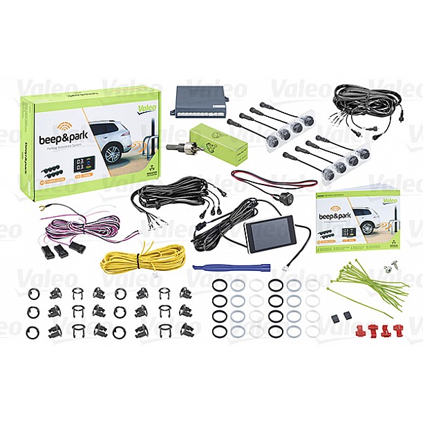 Valeo Beep & Park Kit 3 8 sensoren + 1 lcd-display Montage voor en achter-bumper Valeo Beep & Park Kit 3 8 sensoren + 1 lcd-display Montage voor en achter-bumper