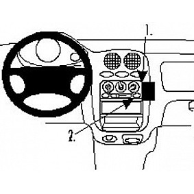 Houder - Brodit ProClip - Chevrolet -Deawoo/ Matiz Angled mount