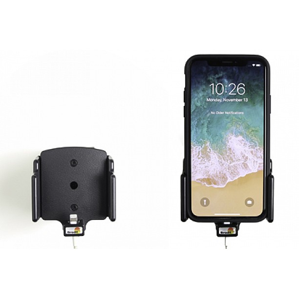 Brodit houder - Apple iPhone X / Xs Verstelbare houder met kabelbevestiging voor Apple kabel Brodit houder - Apple iPhone X / Xs Verstelbare houder met kabelbevestiging voor Apple kabel