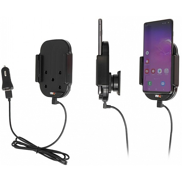 Brodit houder - Samsung Galaxy S10 Qi wireless Actieve houder met 12V USB plug Brodit houder - Samsung Galaxy S10 Qi wireless Actieve houder met 12V USB plug