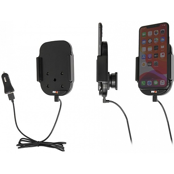Brodit houder - Apple iPhone 11 Pro Max  Qi wireless Actieve verstelbare houder met 12V USB plug