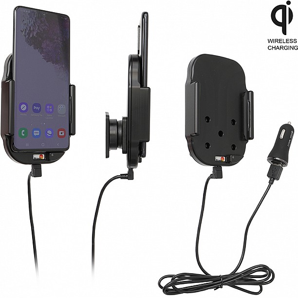 Brodit houder - Samsung Galaxy S20 Plus Qi Wireless Actieve houder met 12V USB plug Brodit houder - Samsung Galaxy S20 Plus Qi Wireless Actieve houder met 12V USB plug