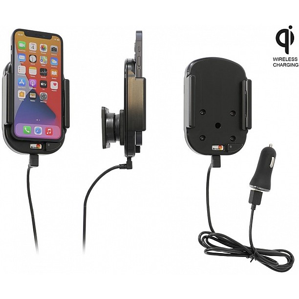 Brodit houder - Apple iPhone 12 Mini Qi Wireless  Actieve verstelbare houder met 12V USB plug