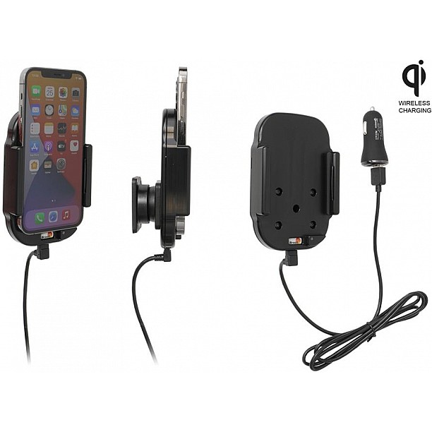 Brodit houder - Apple iPhone 12/ 12 Pro  Qi Wireless  Actieve verstelbare houder met 12V USB plug