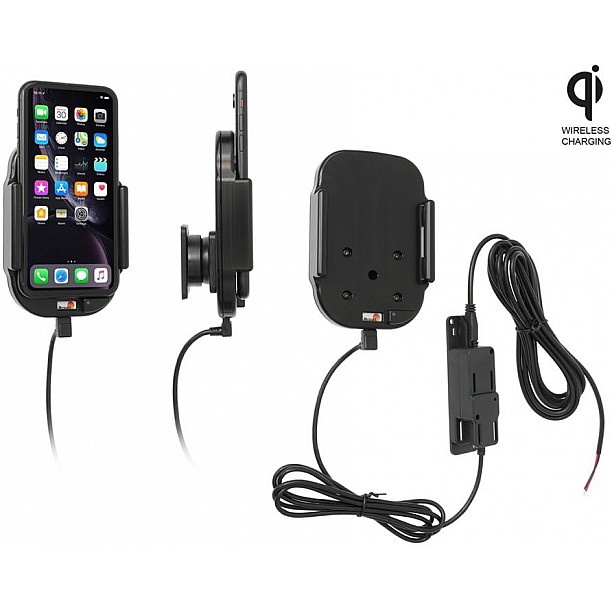 Brodit houder - Apple iPhone XR / 11 Qi Wireless Actieve houder met vaste voeding Brodit houder - Apple iPhone XR / 11 Qi Wireless Actieve houder met vaste voeding