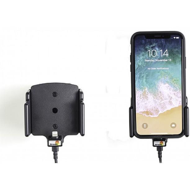 Brodit houder - Apple iPhone X / Xs / 11  Actieve verstelbare houder met 12V USB plug