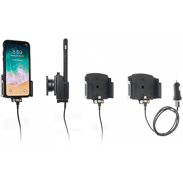 Brodit houder - Apple iPhone X / Xs / 11  Actieve verstelbare houder met 12V USB plug