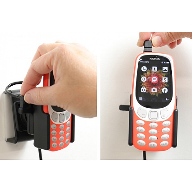 Brodit houder - Nokia 3310 Actieve houder met 12V USB plug Brodit houder - Nokia 3310 Actieve houder met 12V USB plug