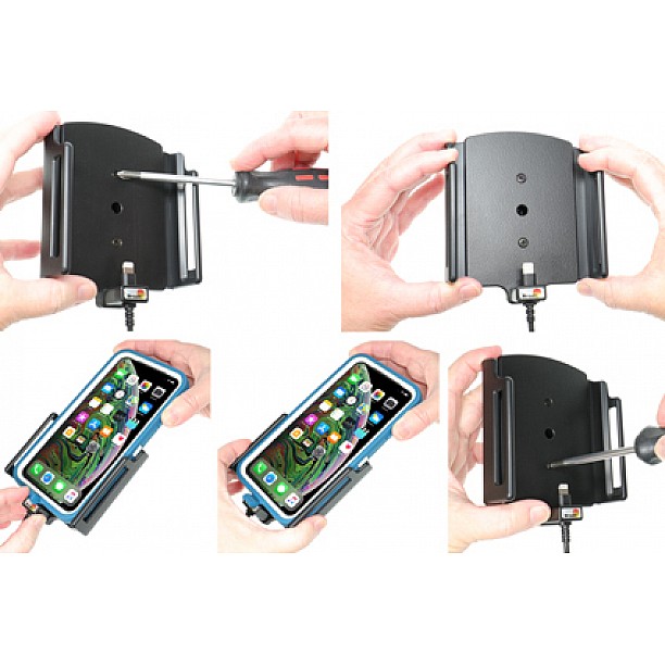 Brodit houder - Apple iPhone Xs Max / iPhone 11 Pro/ Pro Max Actieve verstelbare houder met 12V USB plug Brodit houder - Apple iPhone Xs Max / iPhone 11 Pro/ Pro Max Actieve verstelbare houder met 12V USB plug