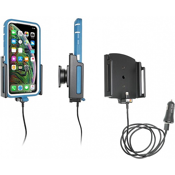 Brodit houder - Apple iPhone Xs Max / iPhone 11 Pro/ Pro Max Actieve verstelbare houder met 12V USB plug Brodit houder - Apple iPhone Xs Max / iPhone 11 Pro/ Pro Max Actieve verstelbare houder met 12V USB plug