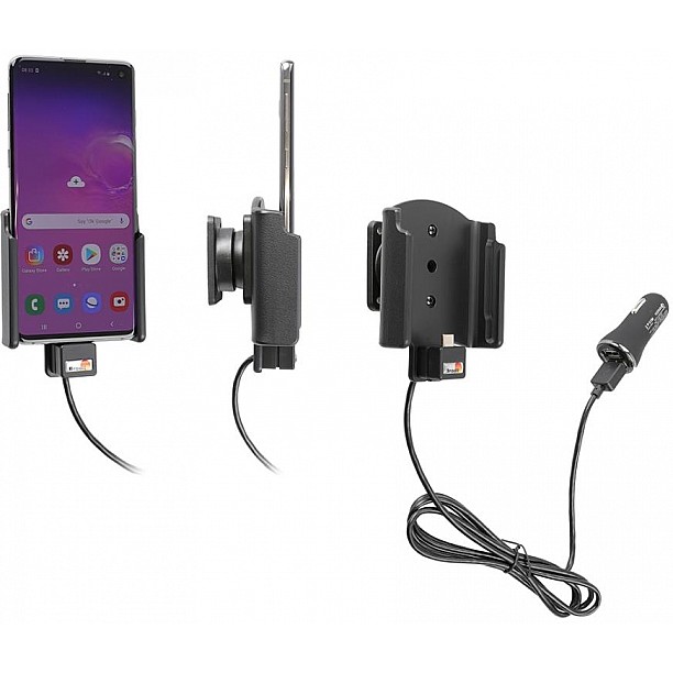 Brodit houder - Samsung Galaxy S10 Actieve houder met 12V USB plug Brodit houder - Samsung Galaxy S10 Actieve houder met 12V USB plug