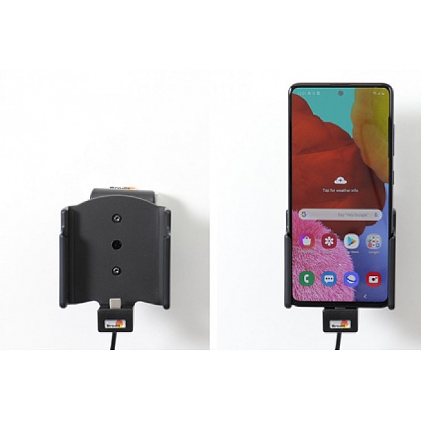 Brodit houder - Samsung Galaxy A51 Actieve houder met 12V USB plug. Brodit houder - Samsung Galaxy A51 Actieve houder met 12V USB plug.