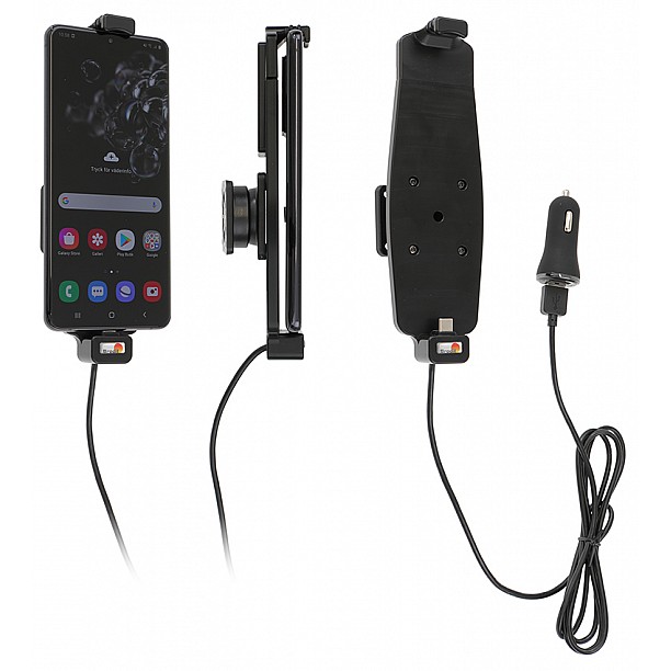 Brodit houder - Samsung Galaxy S20 Ultra Actieve houder met 12V USB plug. Met hoes Brodit houder - Samsung Galaxy S20 Ultra Actieve houder met 12V USB plug. Met hoes